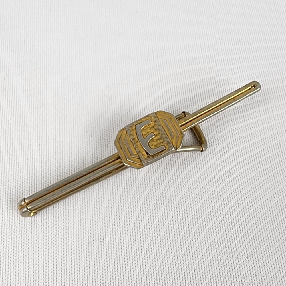 Vintage Initial E Gold Tone Tie Money Clip